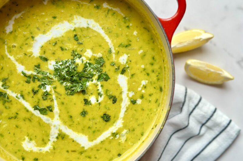 Yellow Lentil and Zucchini Soup with Coconut Milk